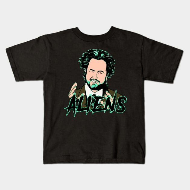 Giorgio Tsoukalos Aliens Kids T-Shirt by RichyTor